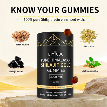 BIYODE Shilajit Gummies, 60 gomitas