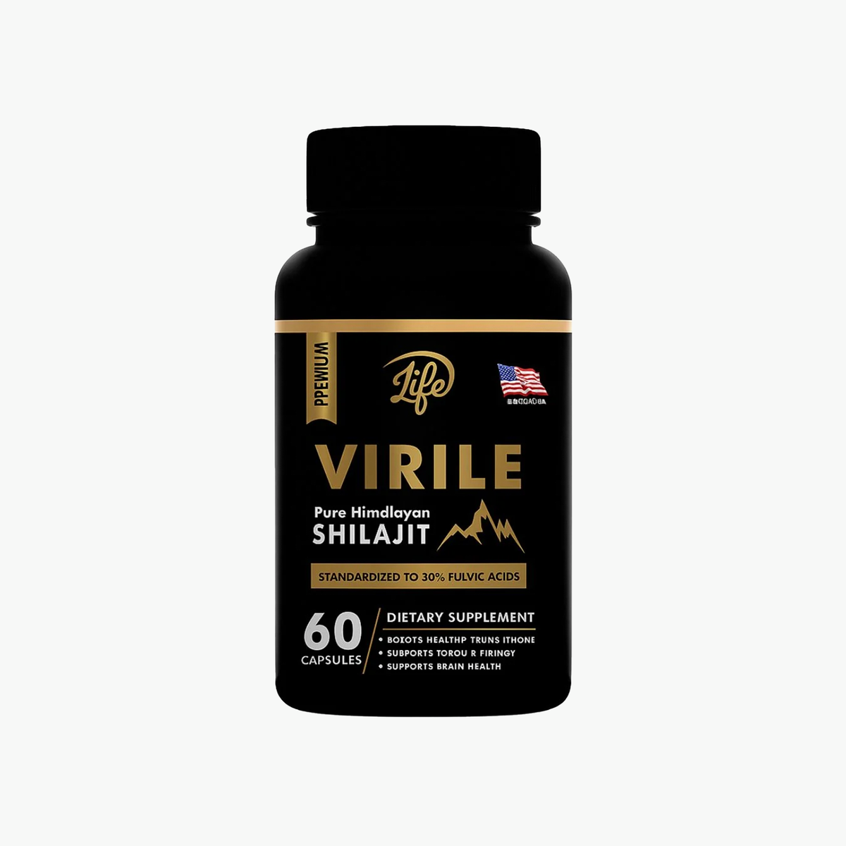 Virile Pure Himalayan Shilajit, 60 cápsulas