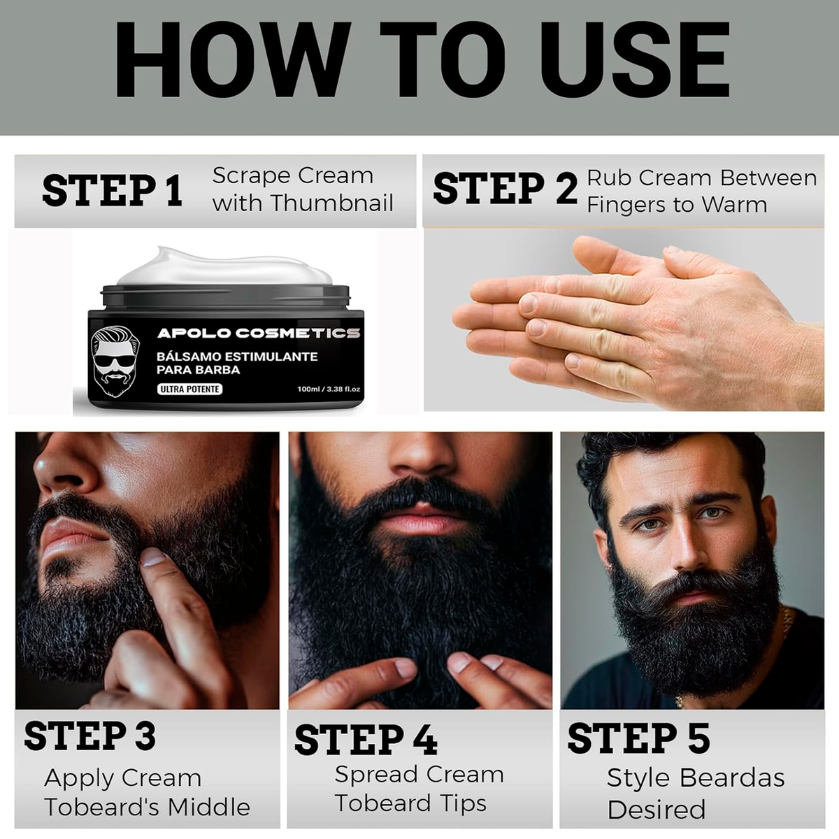 Bálsamo Estimulante de Barba Apolo, 100 ml