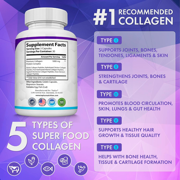 Collagen Peptides Toplux Nutrition, 90 cápsulas