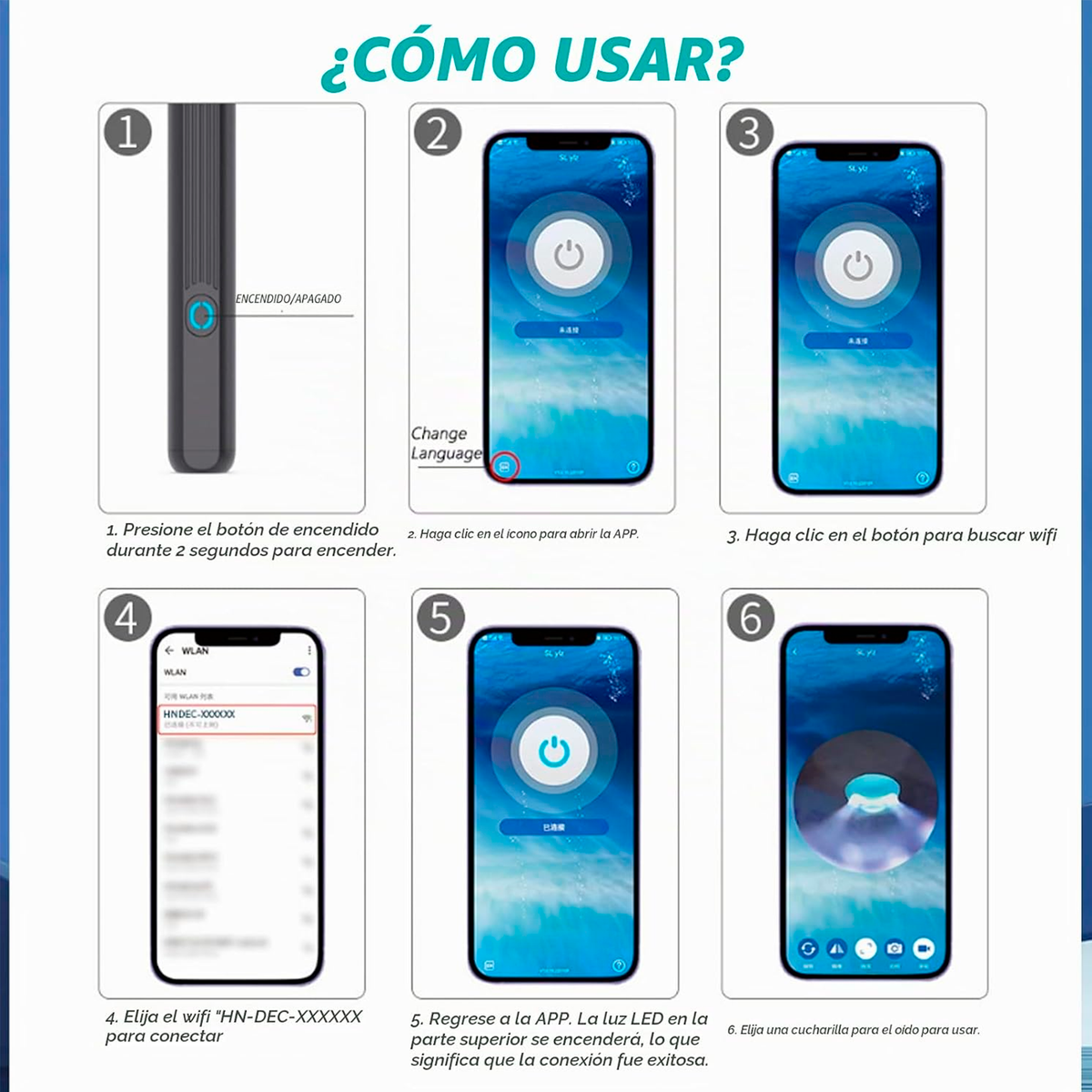 Limpiador de Oídos con Cámara