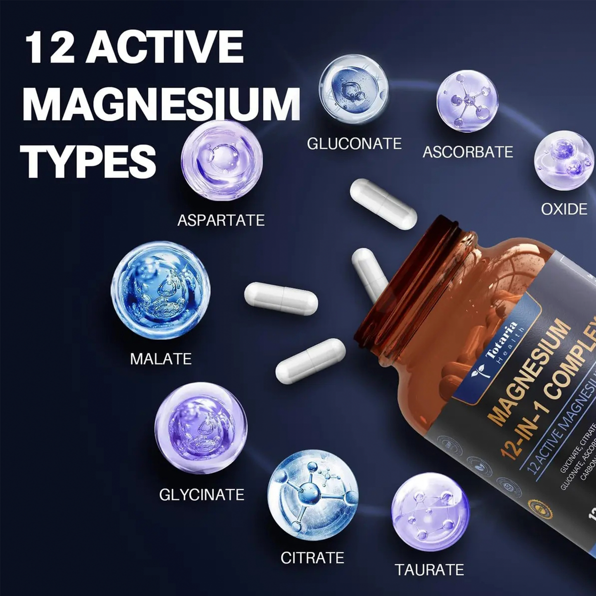 Magnesium 12 in 1 Complex, 120 cápsulas