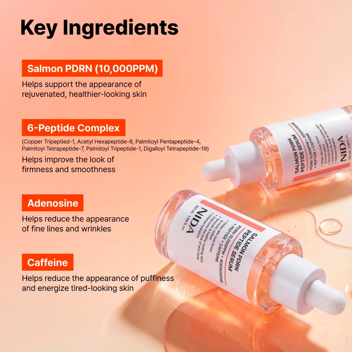 NIDA Salmon PDRN Peptide Serum, 50 mL